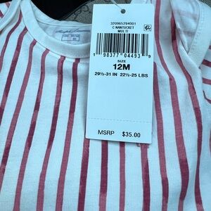 Polo by Ralph Lauren Red and White Striped Bodysuit